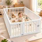 Corral Para Bebe niños Con Seguro Armable de 160x200cm Blanco