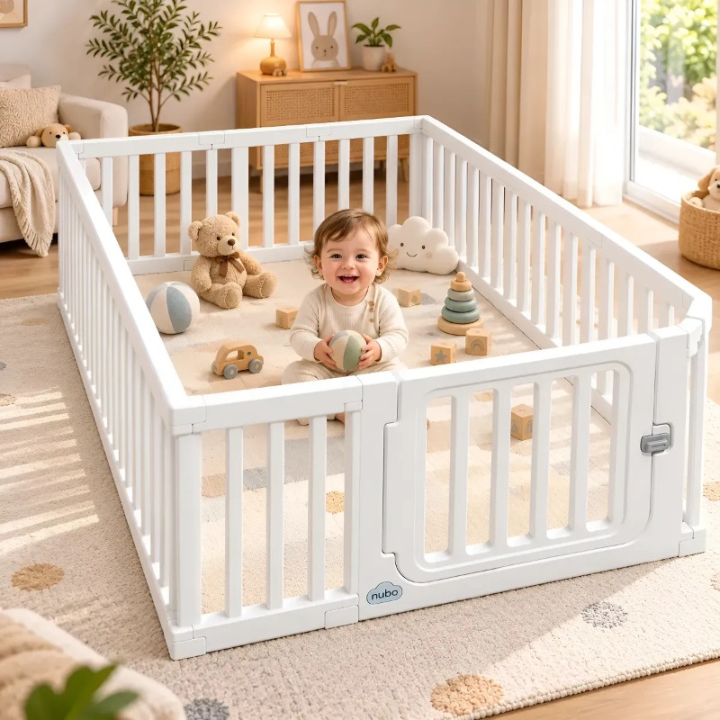 Corral Para Bebe niños Con Seguro Armable de 160x200cm Blanco