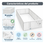 Corral Para Bebe niños Con Seguro Armable de 160x200cm Blanco