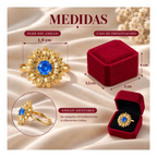 Anillo Flor Girasol Dorado Ajustable Mujer Rosier