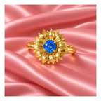 Anillo Flor Girasol Dorado Ajustable Mujer Rosier