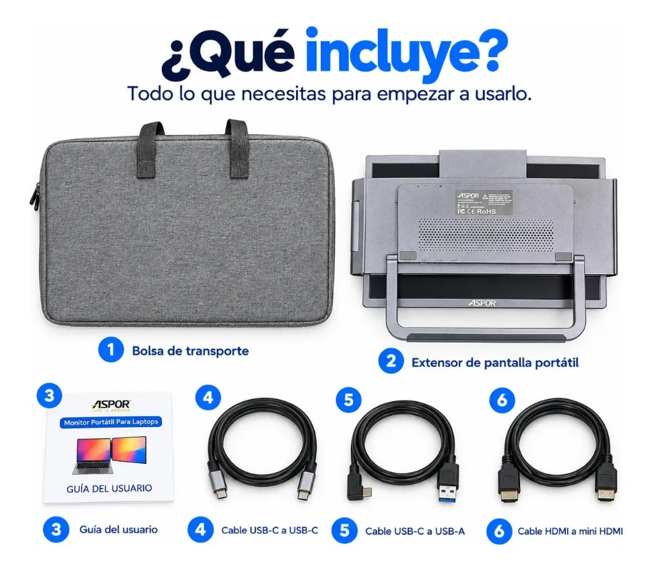 Monitor Extensor De Pantalla Para Laptop 14.1pulg 60hz 1200p