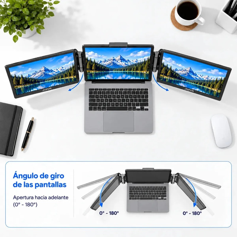 Monitor Portatil Extensor Doble Pantalla de 14 Pulgadas C/U