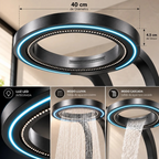 Columna De Ducha Moderna 12 Jets Circular Premium Cascada Gris