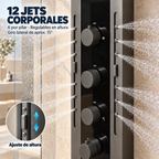 Columna De Ducha Moderna 12 Jets Circular Premium Cascada Gris