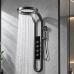 Columna De Ducha Moderna 12 Jets Circular Premium Cascada Gris