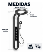 Columna De Ducha Moderna 12 Jets Circular Premium Cascada Gris
