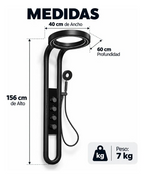 Columna De Ducha Moderna 12 Jets Circular Premium Cascada Negra HS179