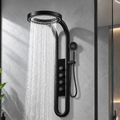 Columna De Ducha Moderna 12 Jets Circular Premium Cascada Negra HS179