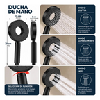 Columna De Ducha Moderna 12 Jets Circular Premium Cascada Negra HS179