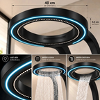 Columna De Ducha Moderna 12 Jets Circular Premium Cascada Negra HS179