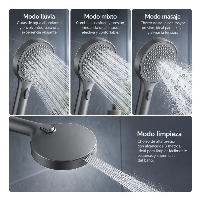 Columna Ducha Premium Tipo Lluvia Con Repisa Hs196