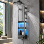 Columna Ducha Premium Tipo Lluvia Con Repisa Hs196