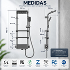 Columna Ducha Premium Tipo Lluvia Con Repisa Hs196
