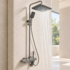 Columna Ducha 5 Funciones 3 Duchas Gris Hs129