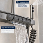 Columna Ducha 5 Funciones 3 Duchas Gris Hs129
