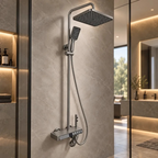 Columna Ducha 5 Funciones 3 Duchas Gris Hs129