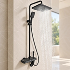 Columna Ducha 5 Funciones 3 Rociadores Negro Hs129