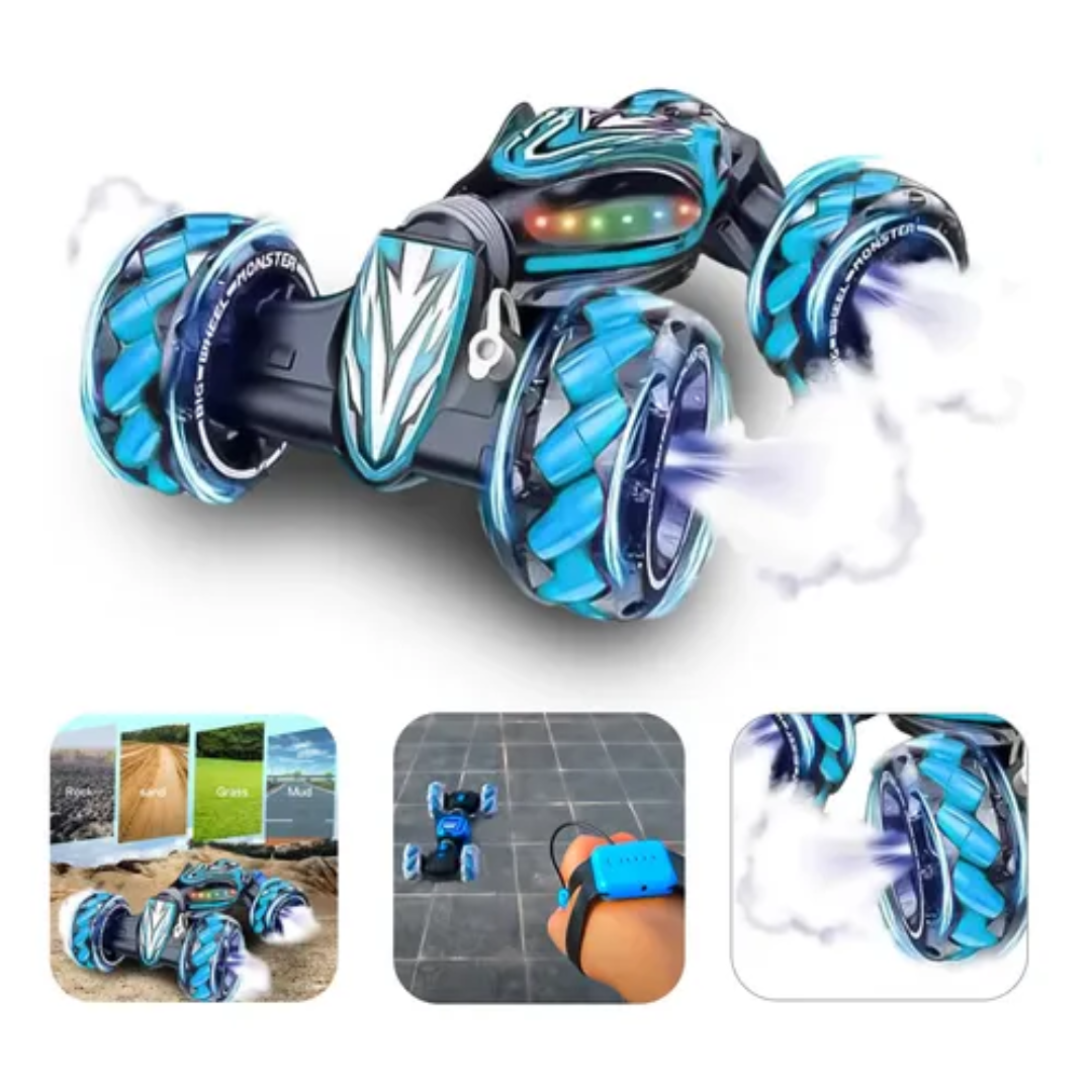 Auto Articulado a Control Remoto Ruedas Con Lanza Humo Muñeca Grande 45cm