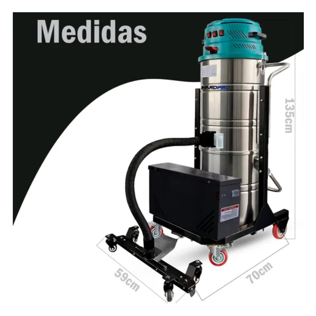 Aspiradora Industrial Hardpro 1500w Inalambrica 100l 40mm Verde