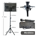Atril De Partitura Con Tripode Regulable Y Pleglable Negro
