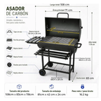 Parrilla Con Tapa A Carbon Asado Tipo Tambor Acero De 0.7mm Con Ruedas