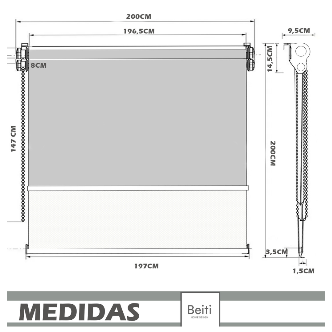 Cortina Roller Blackout Doble Visillo Cenefa 200x200
