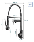 Llave Lavaplatos Grifo Monomando Extensible 2 En 1 Acero Inoxidable