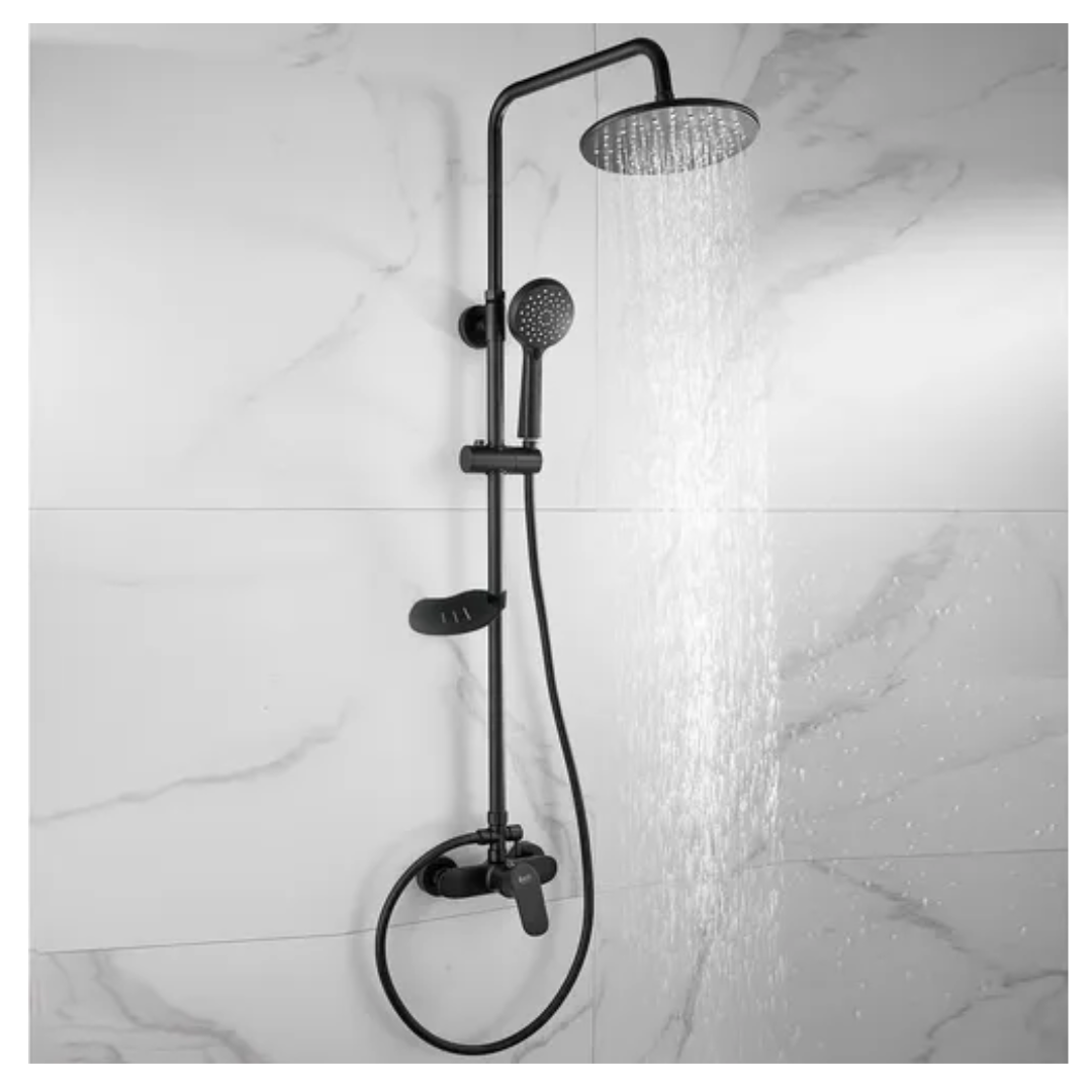 Columna De Ducha Acero Inoxidable Redondo 2 Salidas De Agua
