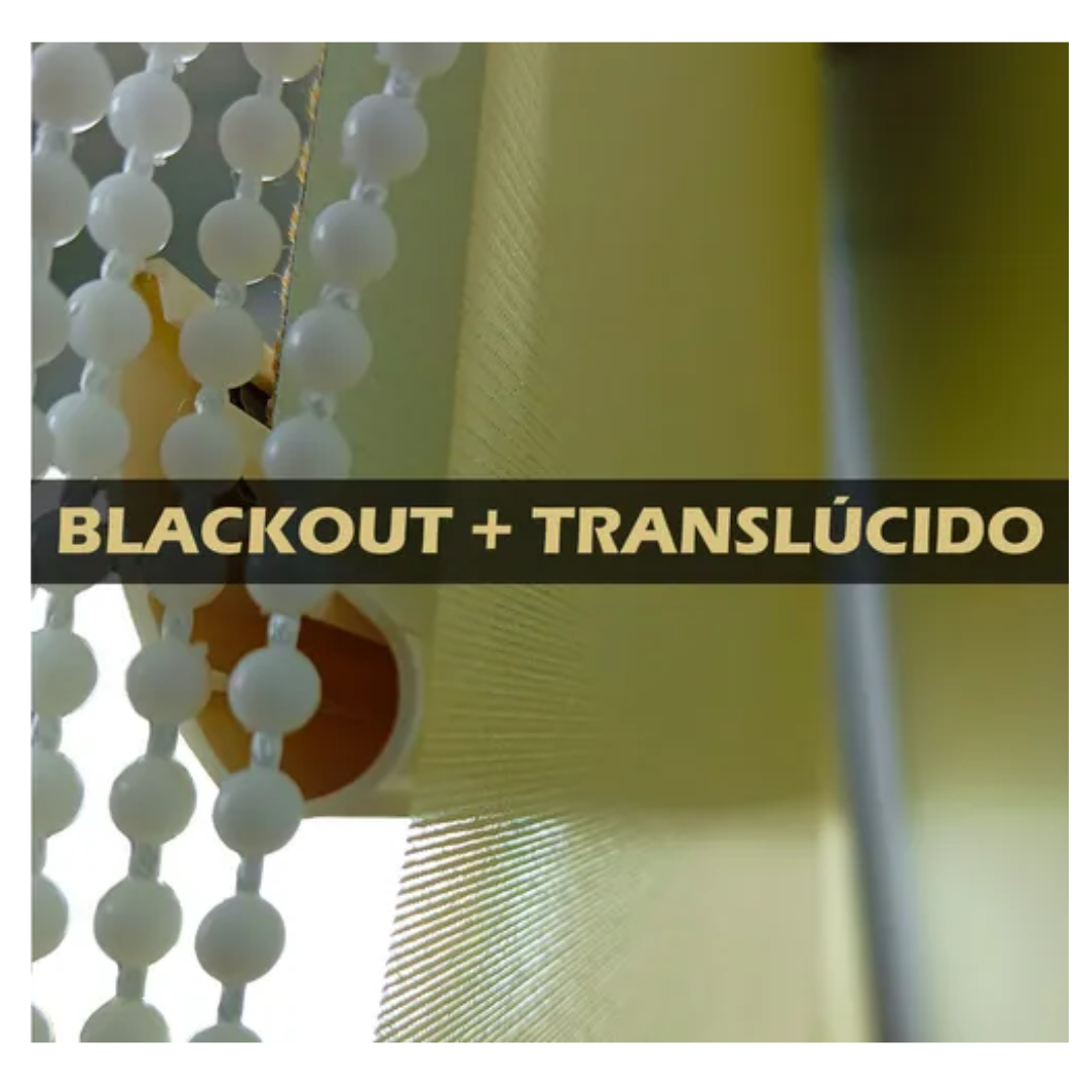 Cortina Roller Blackout Doble Visillo Cenefa 120x200