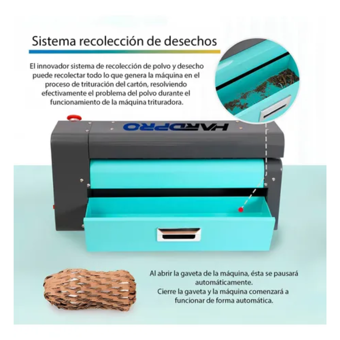 Máquina Trituradora De Cartón Para Relleno Y Embalaje 370w Turquesa