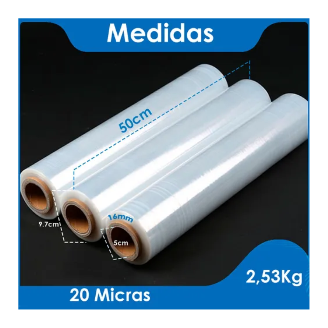 Pack 6 Film Stretch Alusa Transaparente Embalaje 3kg 600m