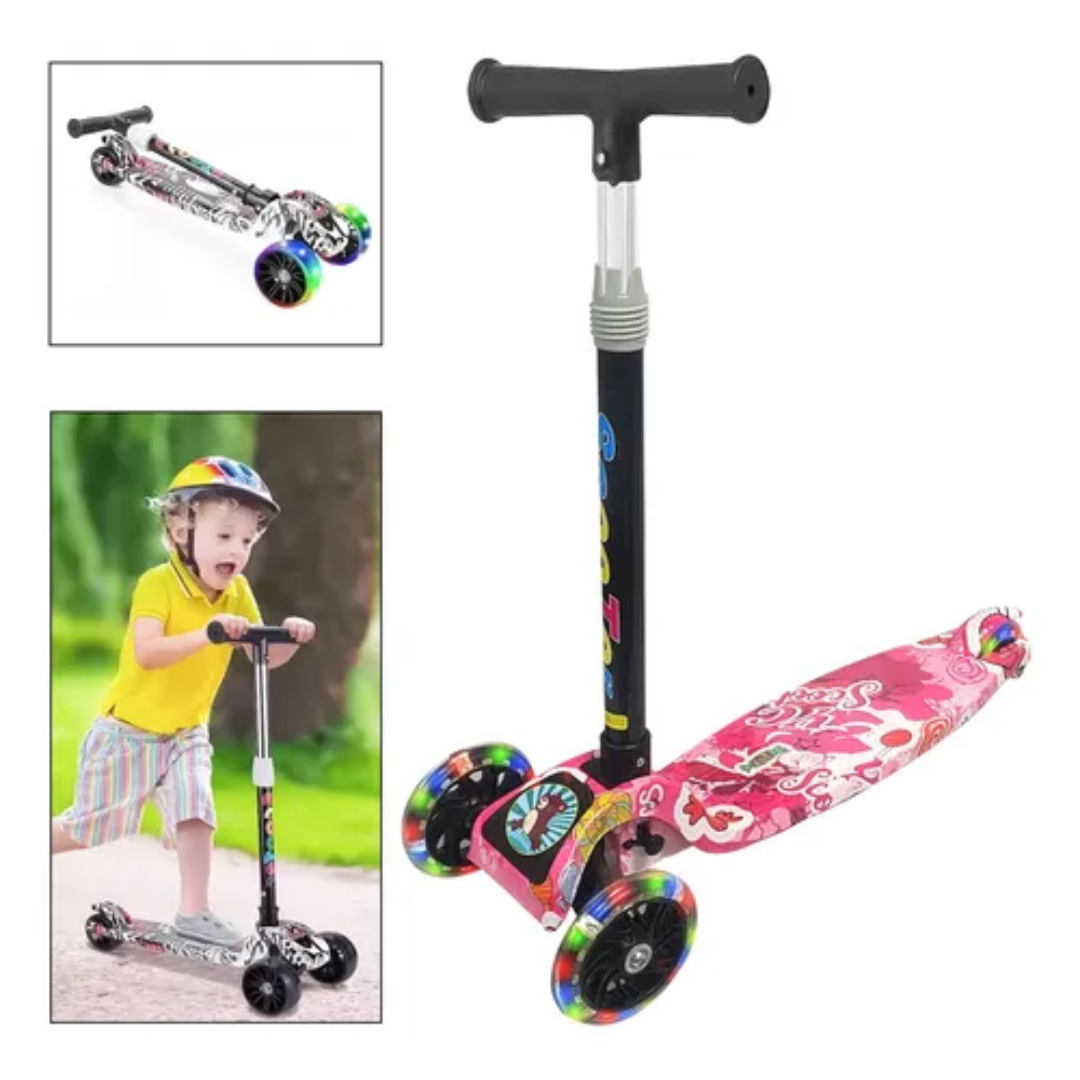 Monopatin Scooter 3 Ruedas Con Luz Led Niños  y Niñas