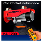 Tecle Eléctrico Inalámbrico 1200kg 12mtrs Cable Acero 1850w