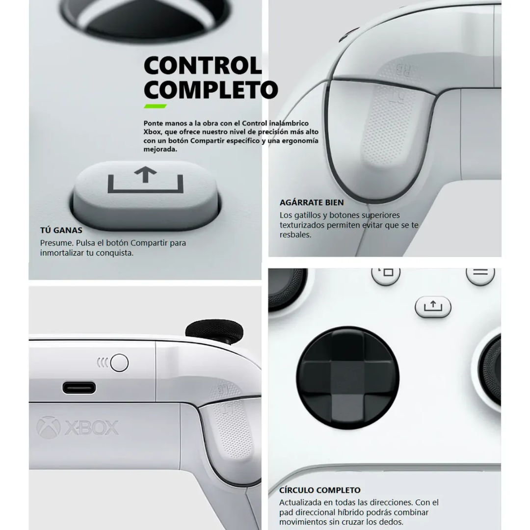 Consola Nintendo Xbox Microsoft Series S, de 512gb digital, color blanco.