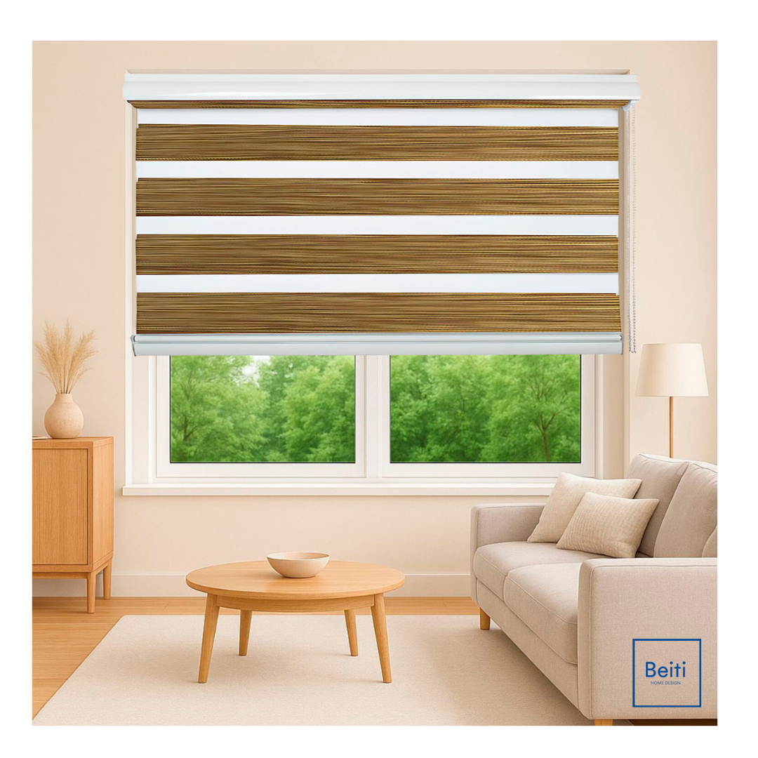 Cortina Roller Beiti Jaspeada Duo Zebra Día Noche 100x200cm