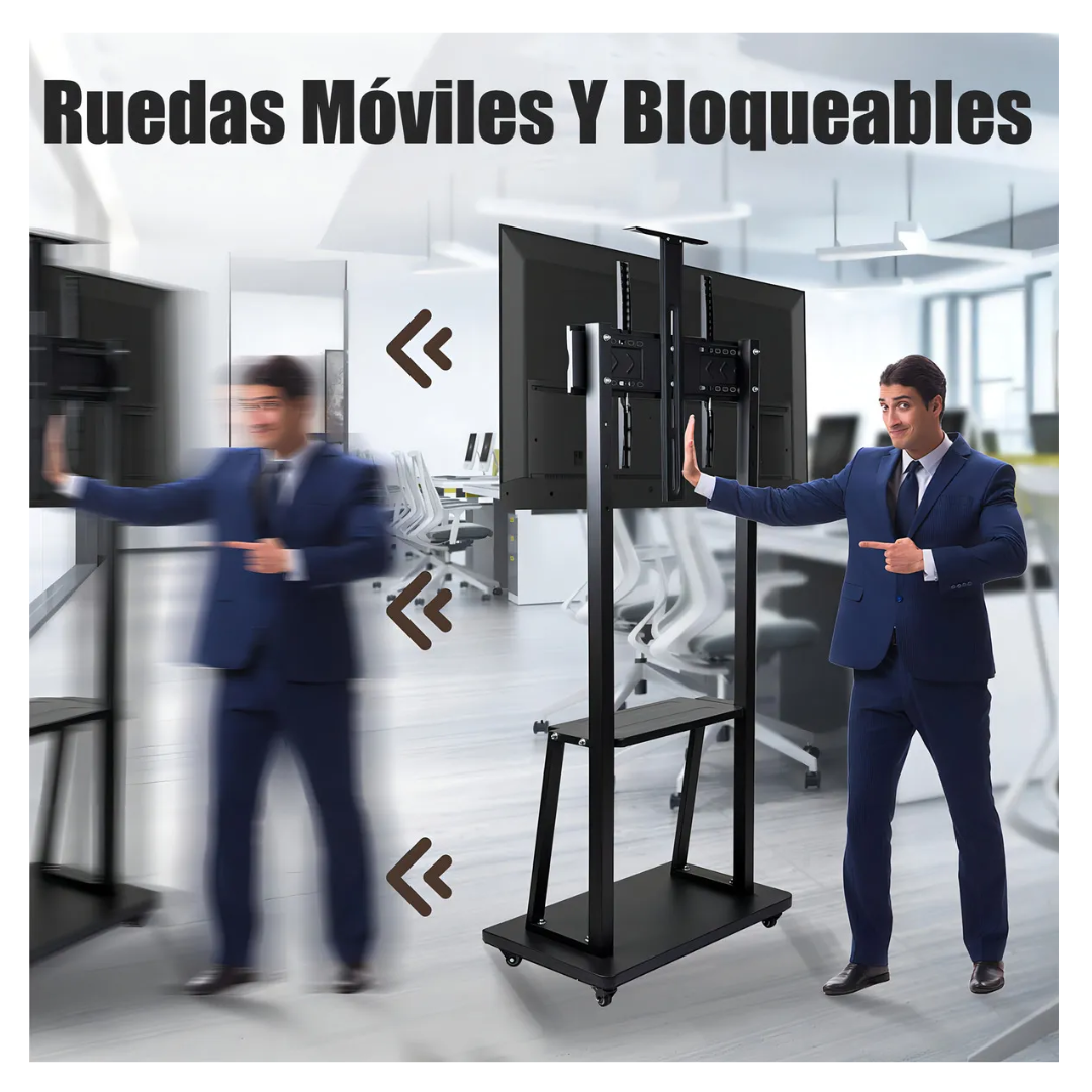 Soporte Tv Base Pedestal Rueda Televisor 32 A 75p Pulgadas
