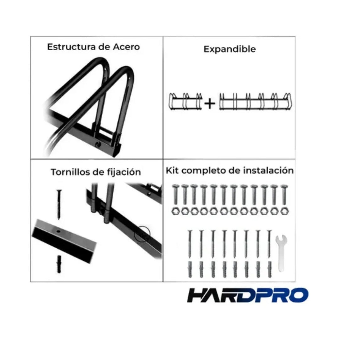 Bicicletero Estacionamiento Soporte Portabicicletas 6 Plazas De Acero