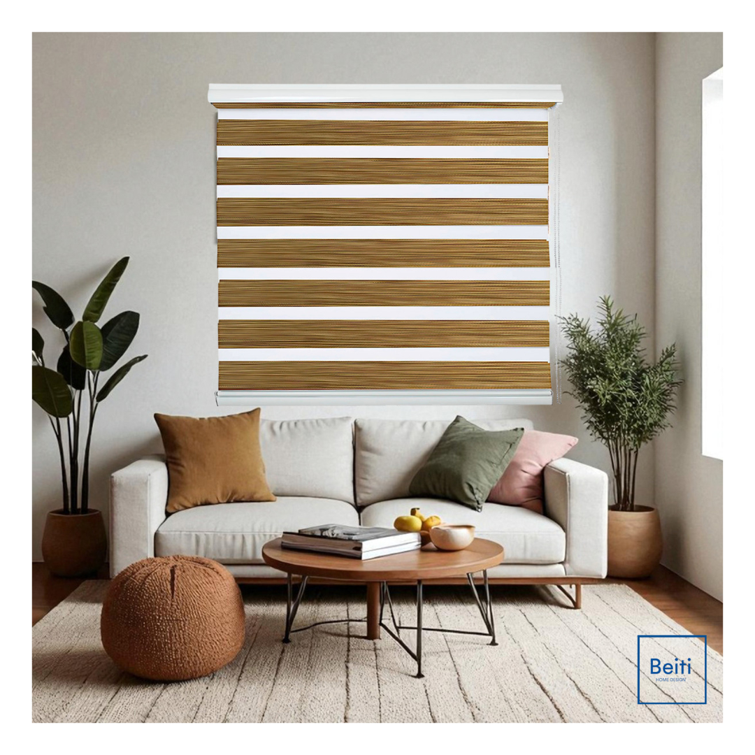 Cortina Roller Beiti Jaspeada Duo Zebra Día Noche 100x200cm
