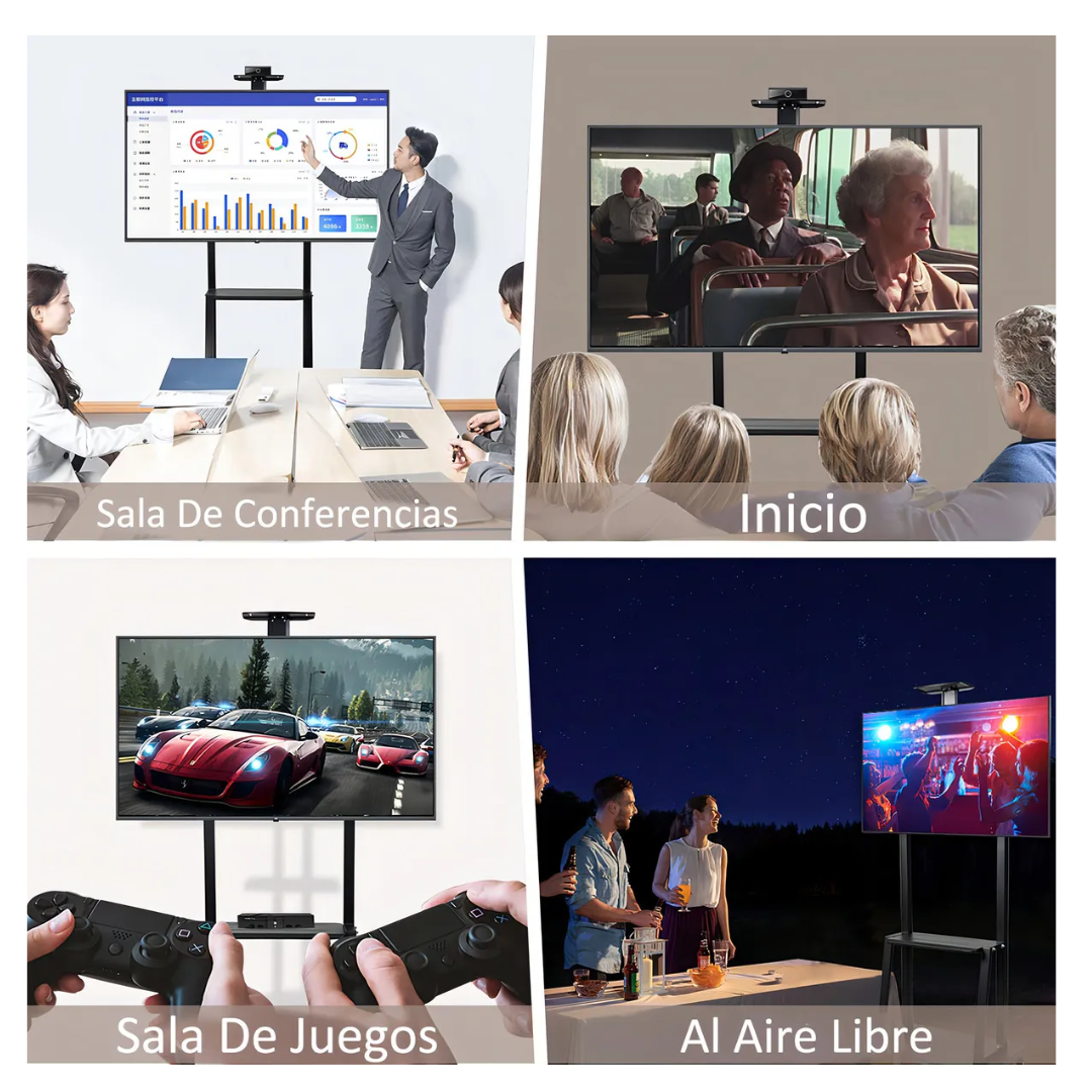 Soporte Tv Base Pedestal Rueda Televisor 32 A 75p Pulgadas