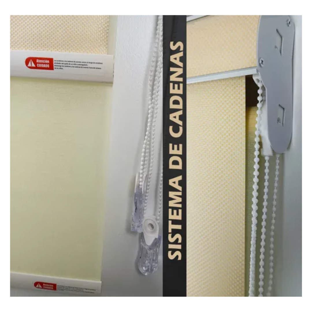 Cortina Roller Blackout Doble Visillo Cenefa 100x200