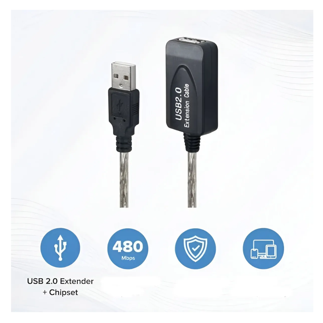 Cable Usb 10 Metros Extension Activo Macho A Usb Hembra 2.0