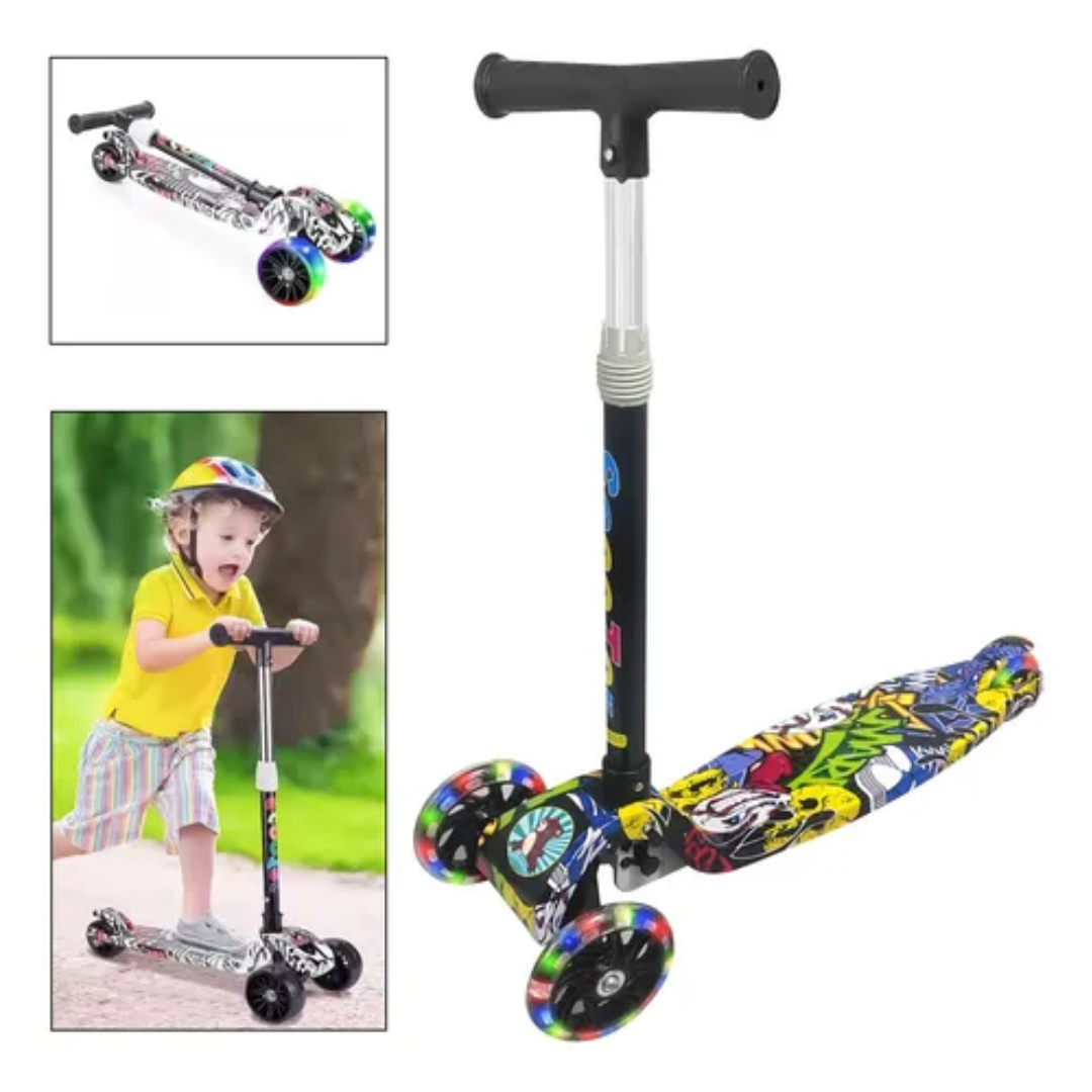 Monopatin Scooter 3 Ruedas Con Luz Led Niños  y Niñas