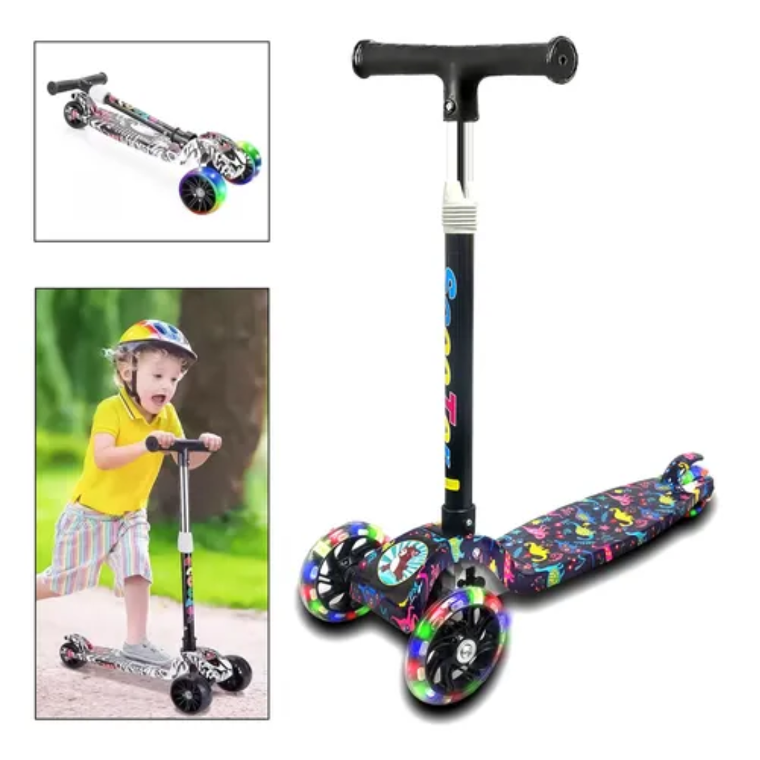 Monopatin Scooter 3 Ruedas Con Luz Led Niños  y Niñas