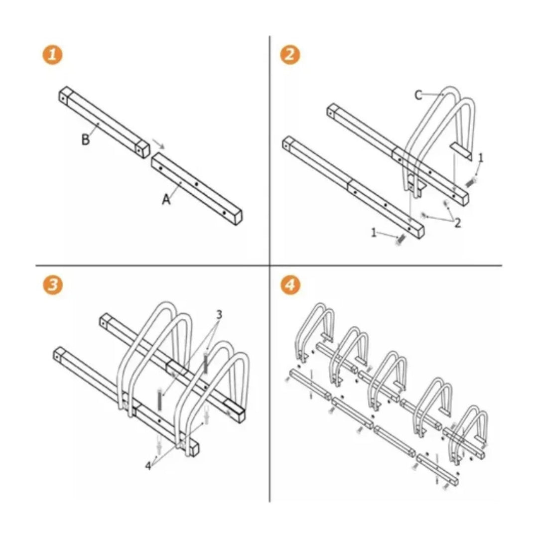 Bicicletero Estacionamiento Soporte Portabicicletas 6 Plazas De Acero