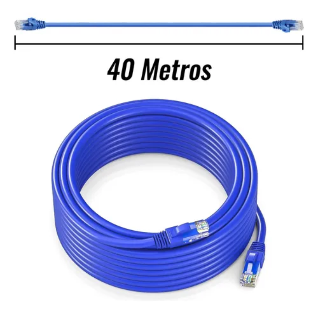 Cable De Red Cat6 Lan 40 Metros Alta Transferencia De Datos