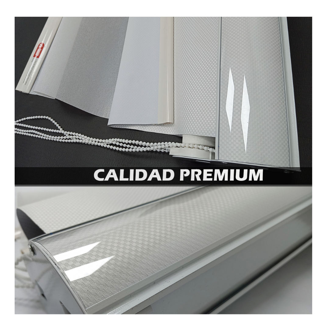 Cortina Roller Blackout Doble Visillo Cenefa 150x200