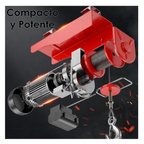 Tecle Eléctrico Inalámbrico 1200kg 12mtrs Cable Acero 1850w