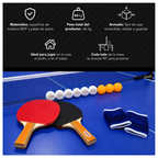 Mesa Ping Pong Junior Plegable Con Ruedas Y Red Incluye Accesorios 274x152x76cm