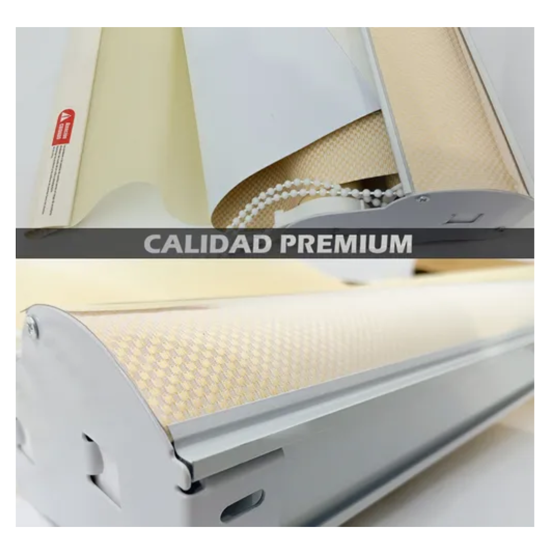 Cortina Roller Blackout Doble Visillo Cenefa 100x200